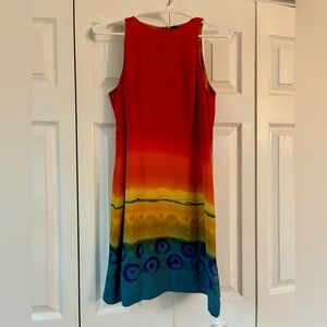 Harold's Vintage Silk Red and Blue Gradient Mini Dress